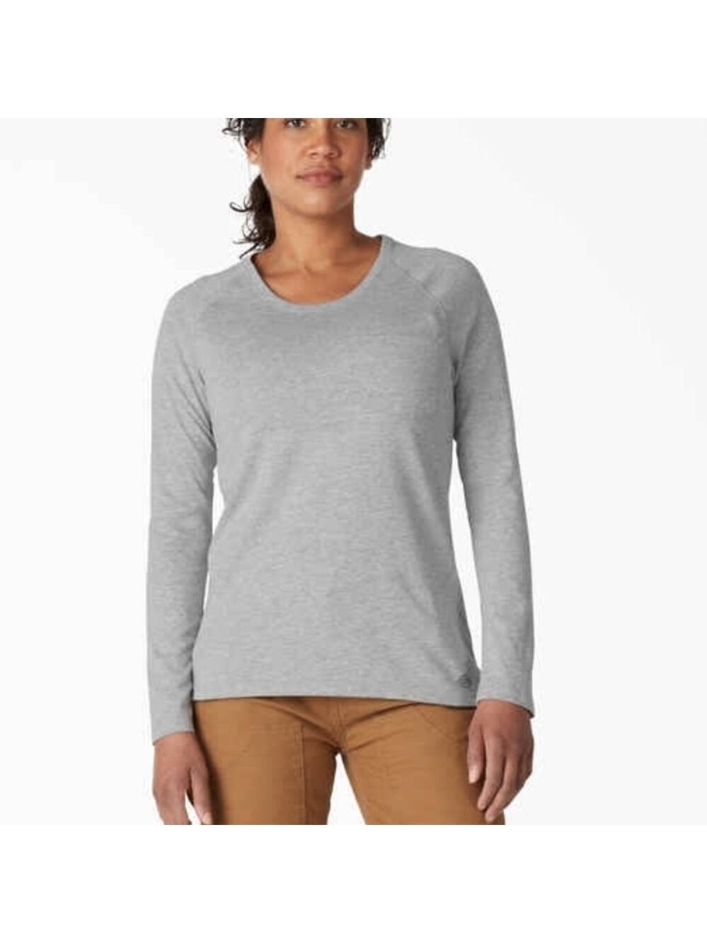 Dickies Gray Pocket T-Shirt Women's Cooling Long Sleeve, Plus Size 2XL NWT